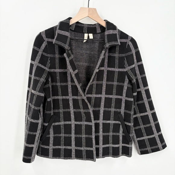 Moth Jackets & Blazers - MOTH by Anthropologie Windowpane Knit Blazer Medium